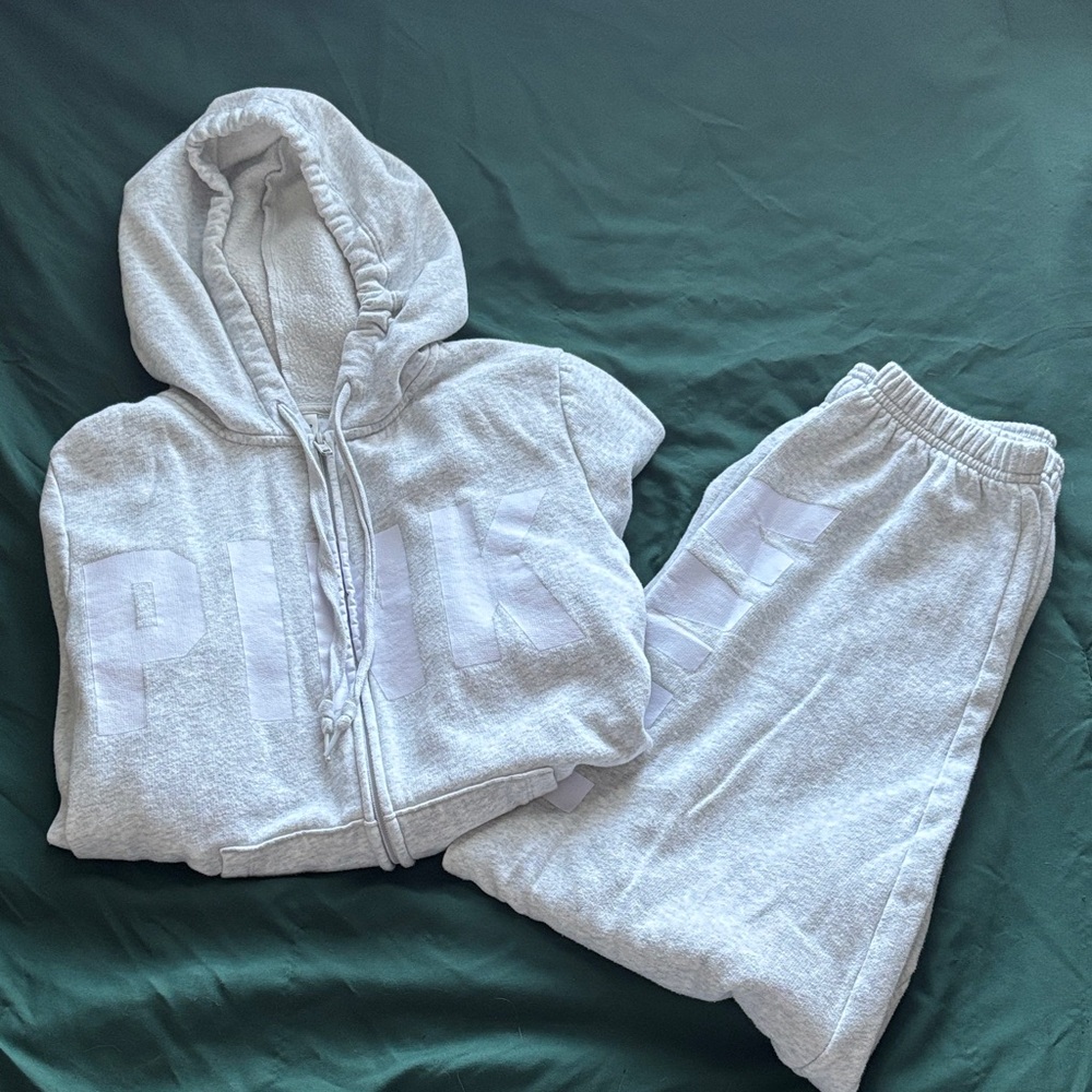PINK Victoria's Secret Light Gray Lounge Set